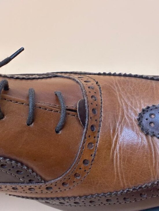 Share *EUC* DUCA Men’s Oxford Shoe Brown & Tan Leather Lace Up Size 44 US 10.5 main image 9